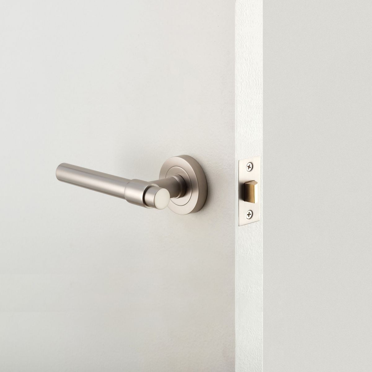 20629KPASS60 - Helsinki Lever - Round Rose Passage Kit - Satin Nickel - Passage