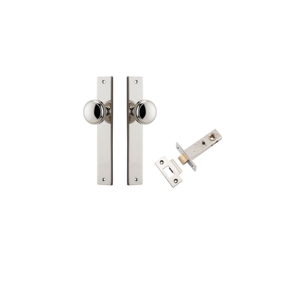 14320KPASS60 - Paddington Knob - Rectangular Backplate Passage Kit - Polished Nickel - Passage