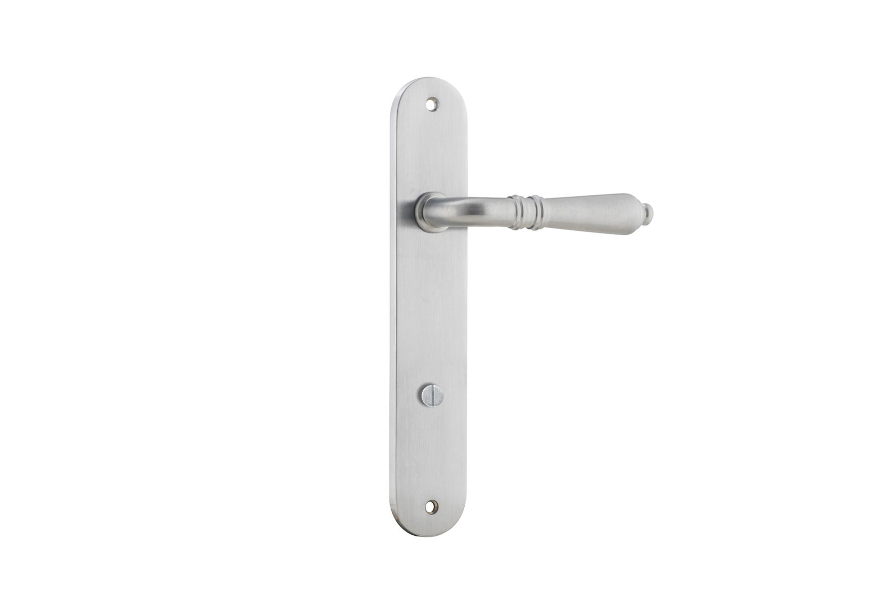 12224P85 - Sarlat Lever - Oval Backplate - Brushed Chrome - Privacy