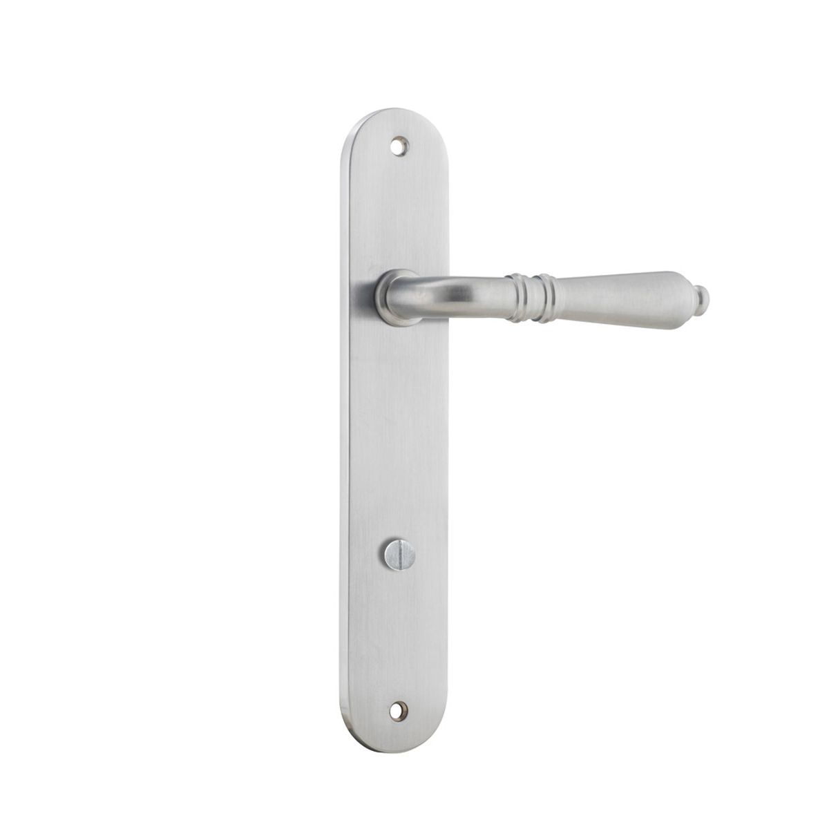 12224P85 - Sarlat Lever - Oval Backplate - Brushed Chrome - Privacy