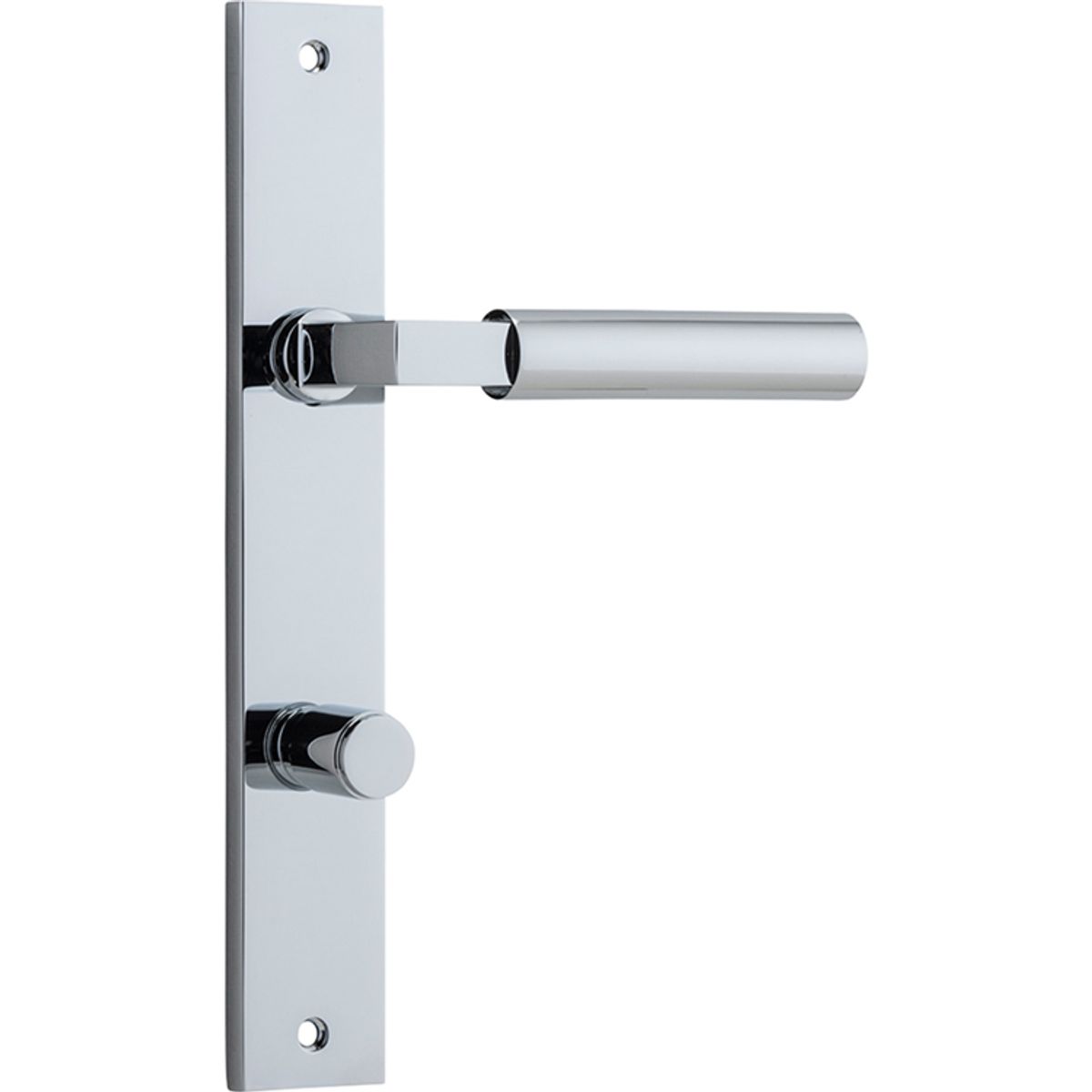 11750P85 - Berlin Lever - Rectangular Backplate - Polished Chrome - Privacy