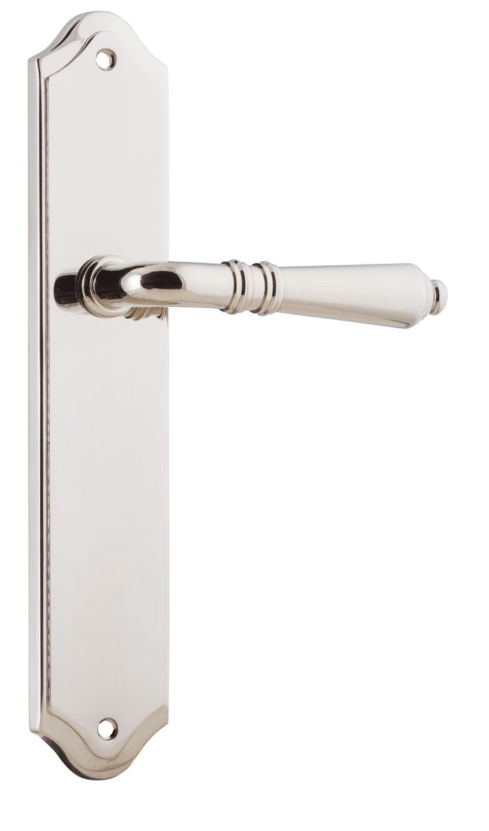 14212 - Sarlat Lever - Shouldered Backplate - Polished Nickel - Passage