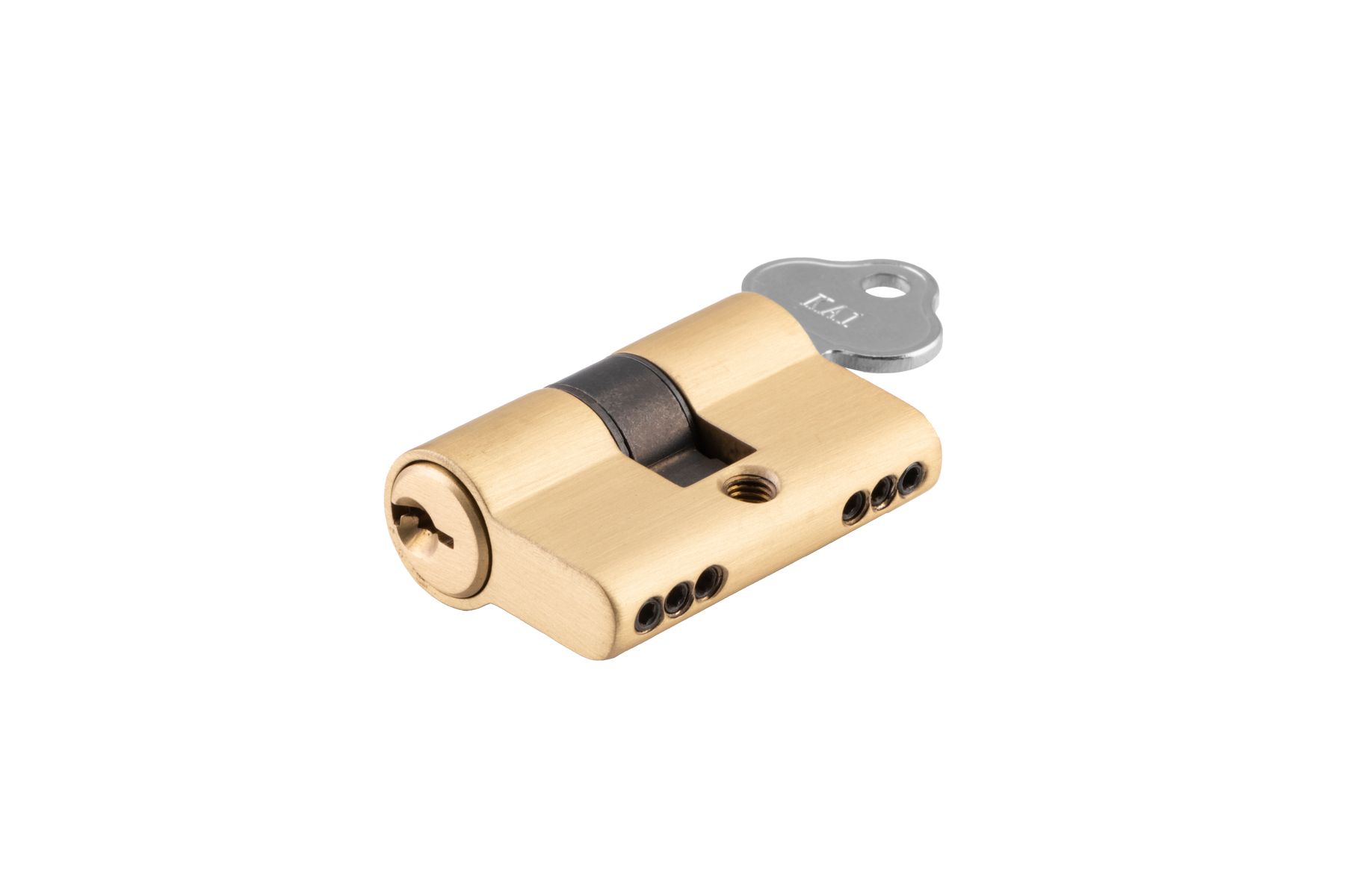 21644 - Euro Cylinder Key/Key 3 Pin - Brushed Brass - Entrance
