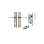 14878KENTR60KT - Copenhagen Lever - Stepped Backplate Entrance Kit with High Security Lock - Satin Nickel - Entrance