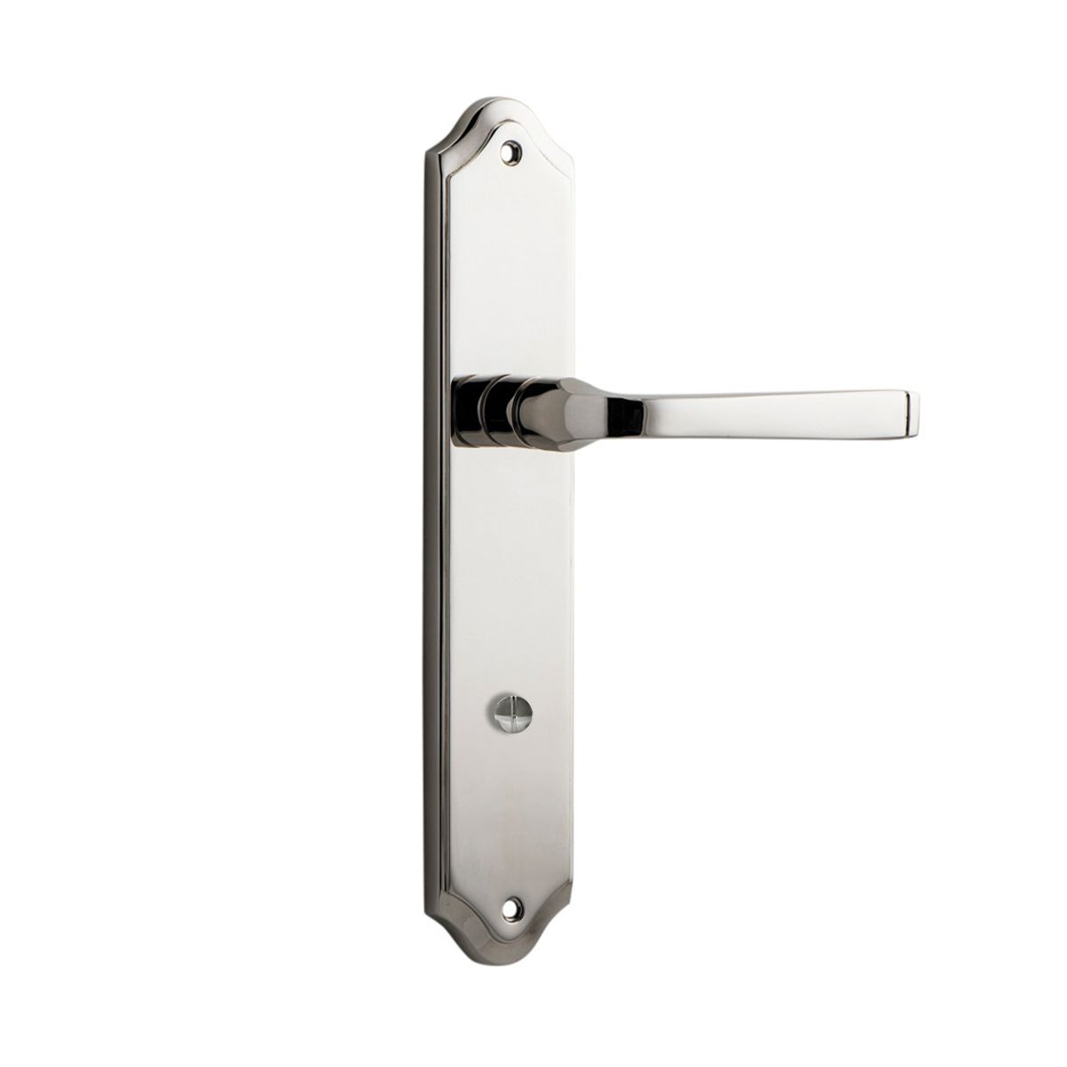 14220P85 - Annecy Lever - Shouldered Backplate - Polished Nickel - Privacy