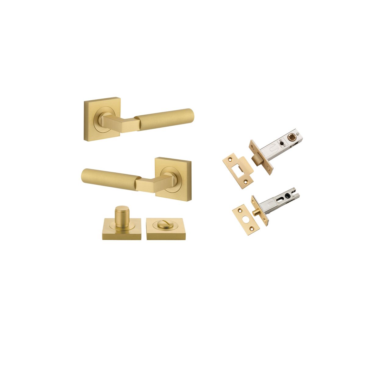 16273KPRIV60 - Berlin Lever - Square Rose Privacy Kit - Brushed Gold PVD - Privacy