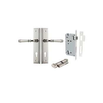 Verona Lever - Stepped Backplate Entrance Kit with High Security Lock