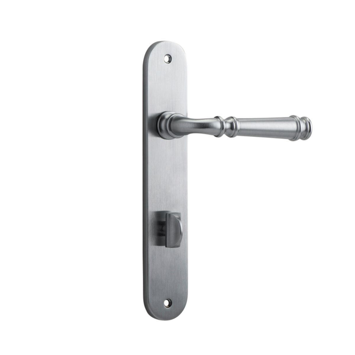 12230P85 - Verona Lever - Oval Backplate - Brushed Chrome - Privacy