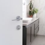 0365KPRIV60 - Como Lever - Round Rose Privacy Kit - Brushed Chrome - Privacy