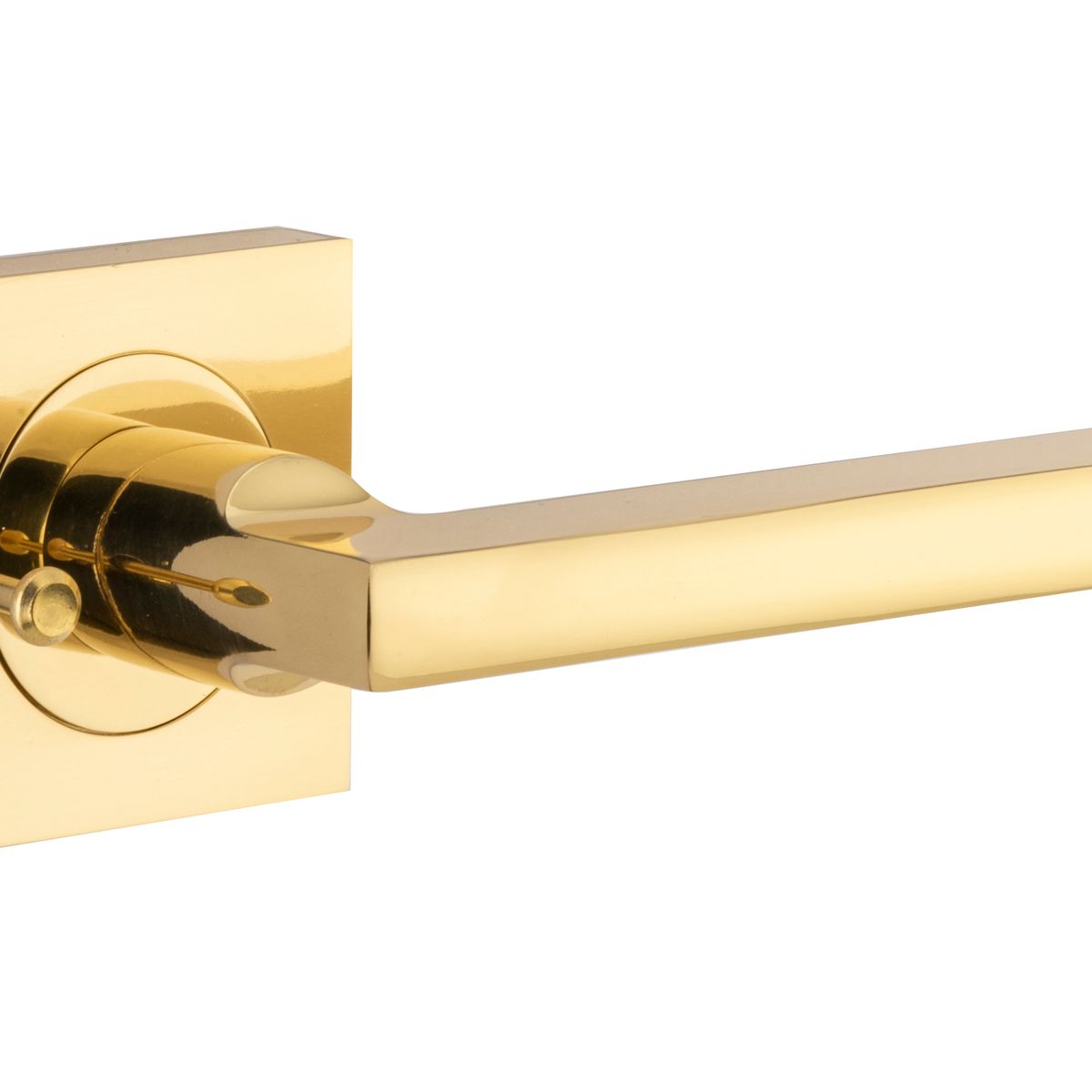 0270KIBPRIV60 - Baltimore Lever - Square Rose (Inbuilt Privacy) - Polished Brass - Privacy