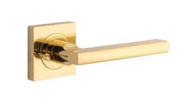 0270KIBPRIV60 - Baltimore Lever - Square Rose (Inbuilt Privacy) - Polished Brass - Privacy