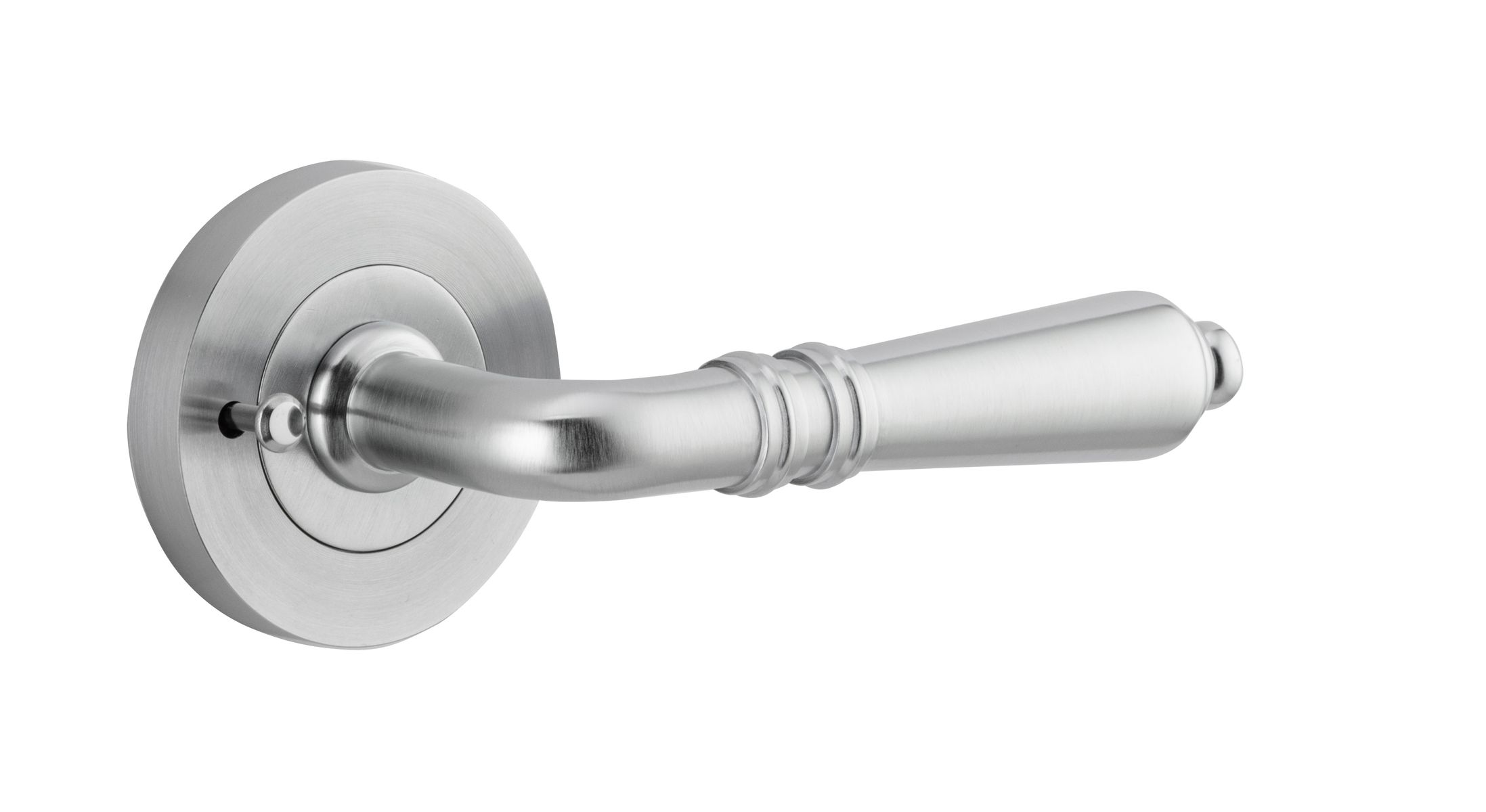 9205KIBPRIV60 - Sarlat Lever - Round Rose (Inbuilt Privacy) - Brushed Chrome - Privacy