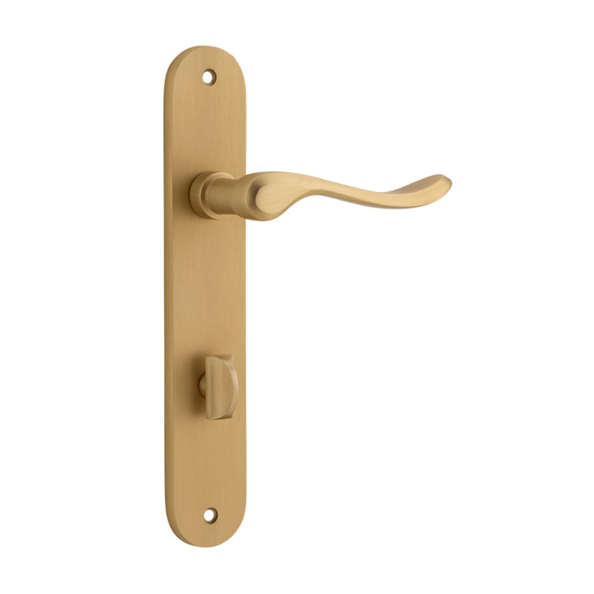 15424P85 - Stirling Lever - Oval Backplate - Brushed Brass - Privacy