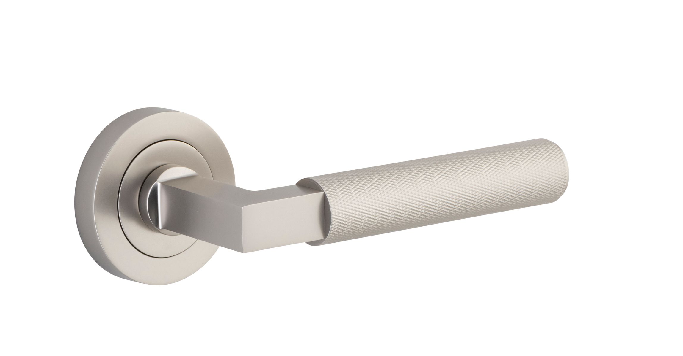 0359 - Brunswick Lever - Round Rose - Satin Nickel - Passage