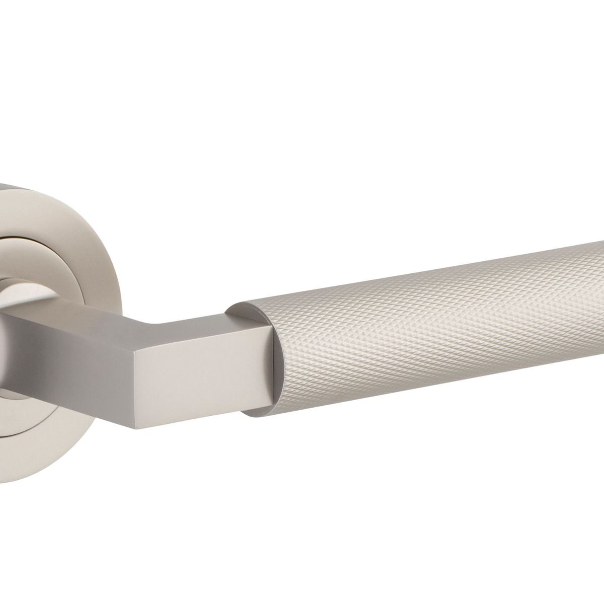 0359 - Brunswick Lever - Round Rose - Satin Nickel - Passage