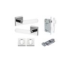 0404KENTR60KT - Bronte Lever - Square Rose Entrance Kit with High Security Lock - Polished Chrome - Entrance