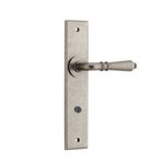 13780P85 - Sarlat Lever - Chamfered Backplate - Distressed Nickel - Privacy