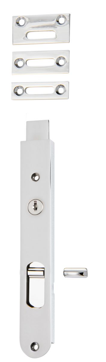 20383 - Locking Flush Bolt - 200mm - Polished Chrome