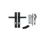 12748KENTR60KT - Bronte Lever - Rectangular Backplate Entrance Kit with High Security Lock - Matt Black - Entrance