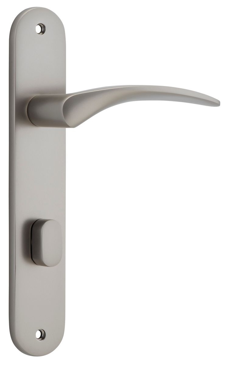 14728P85 - Oxford Lever - Oval Backplate - Satin Nickel - Privacy