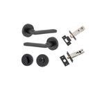 9213KPRIV60 - Baltimore Lever - Round Rose Privacy Kit with Separate Privacy Turn - Matt Black - Privacy