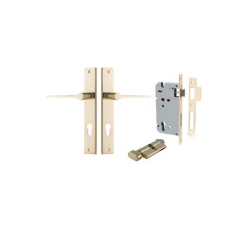 Como Lever - Rectangular Backplate Entrance Kit with High Security Lock