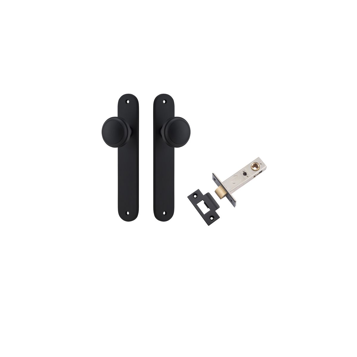 12832KPASS60 - Paddington Knob - Oval Backplate Passage Kit - Matt Black - Passage