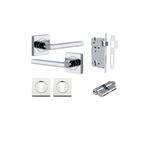 0274KENTR60KK - Baltimore Lever - Square Rose Entrance Kit with Separate High Security Lock - Polished Chrome - Entrance