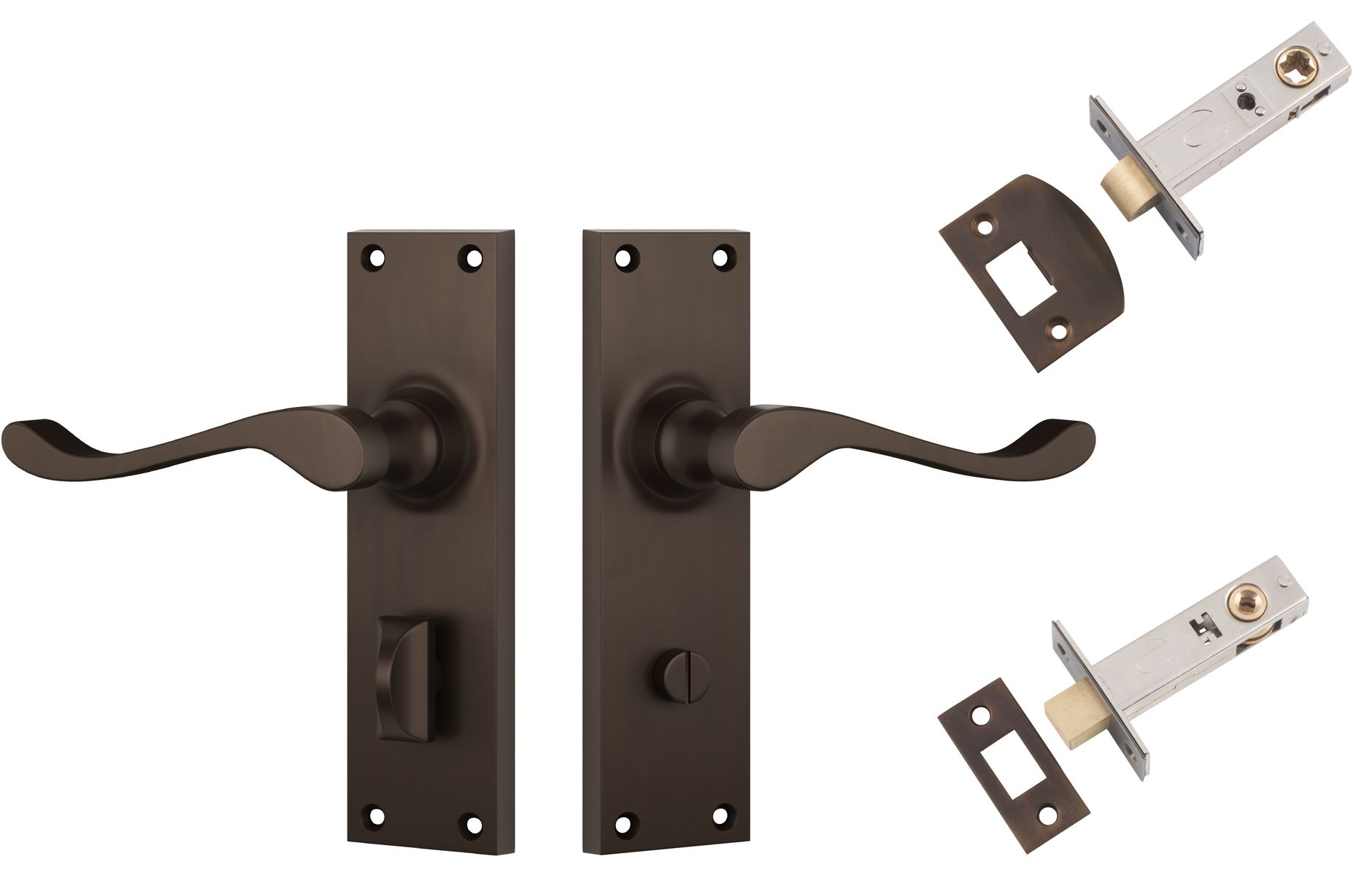 Victorian Lever - Long Backplate Privacy Set