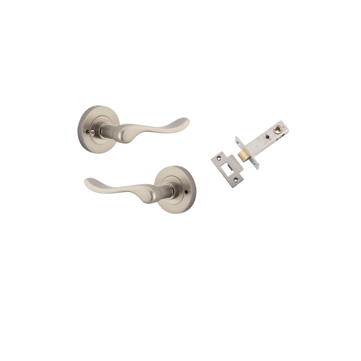 20799KIBPRIV60 - Stirling Lever - Round Rose (Inbuilt Privacy) - Satin Nickel - Privacy