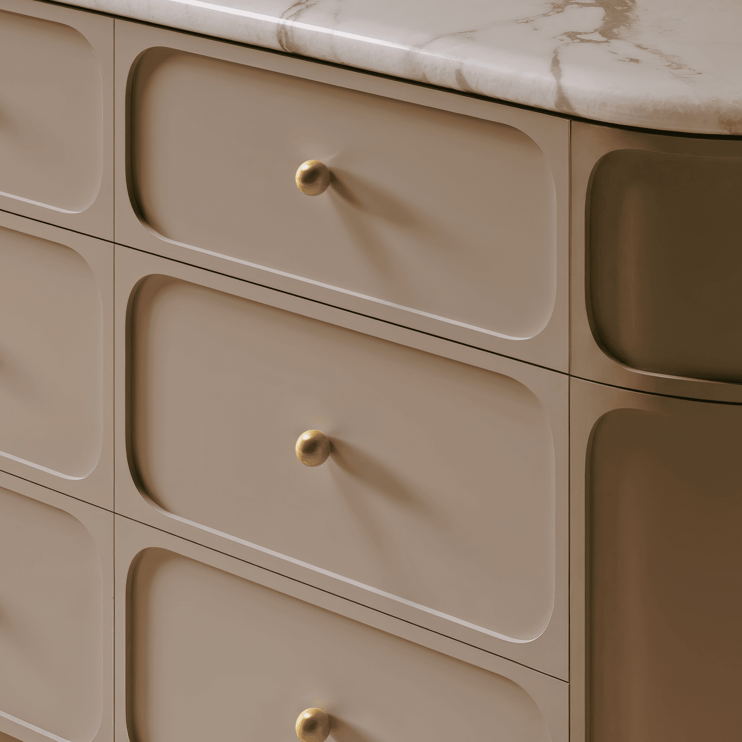24080 - Puerto Cupboard Knob P30xD32mm - Brushed Gold PVD