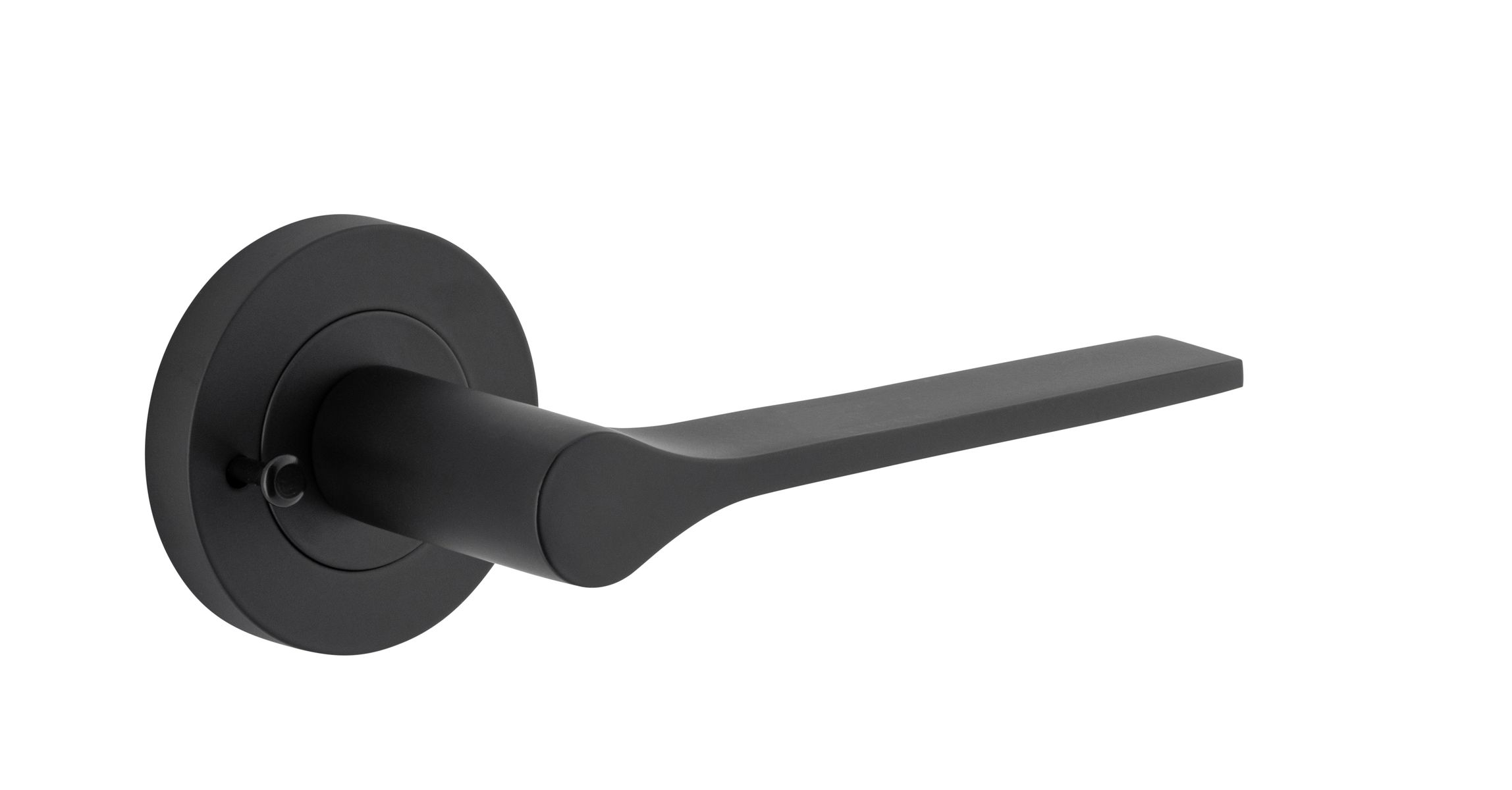 0363KIBPRIV60 - Como Lever - Round Rose Privacy Kit (Inbuilt Privacy) - Matt Black - Privacy