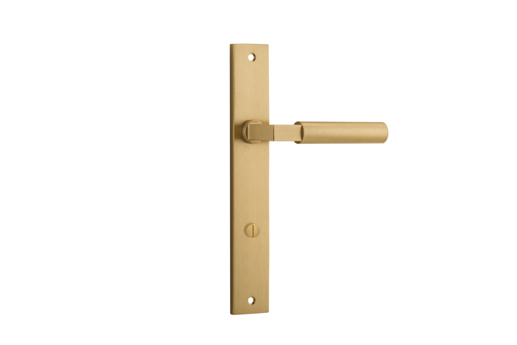 15250P85 - Berlin Lever - Rectangular Backplate - Brushed Brass - Privacy