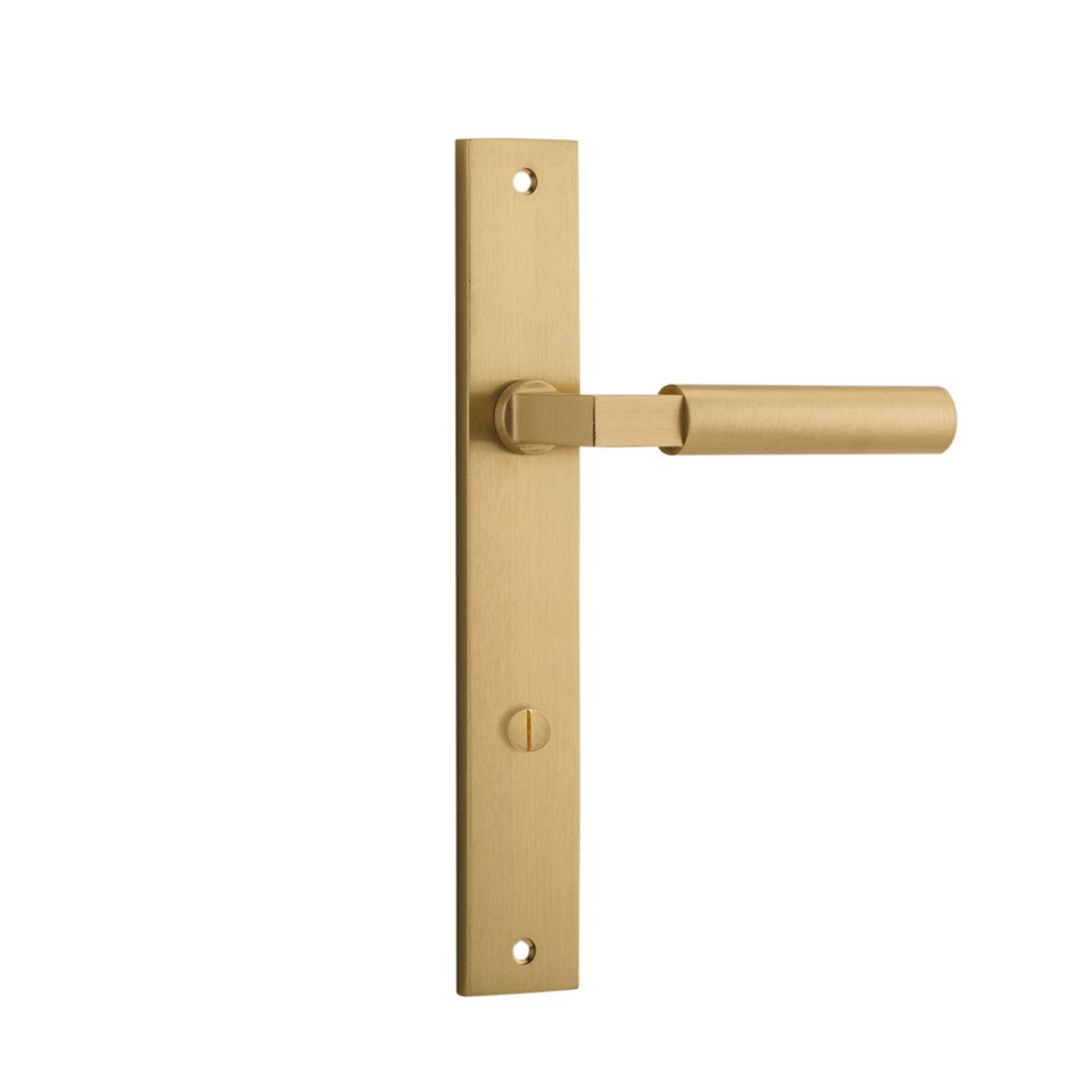 15250P85 - Berlin Lever - Rectangular Backplate - Brushed Brass - Privacy