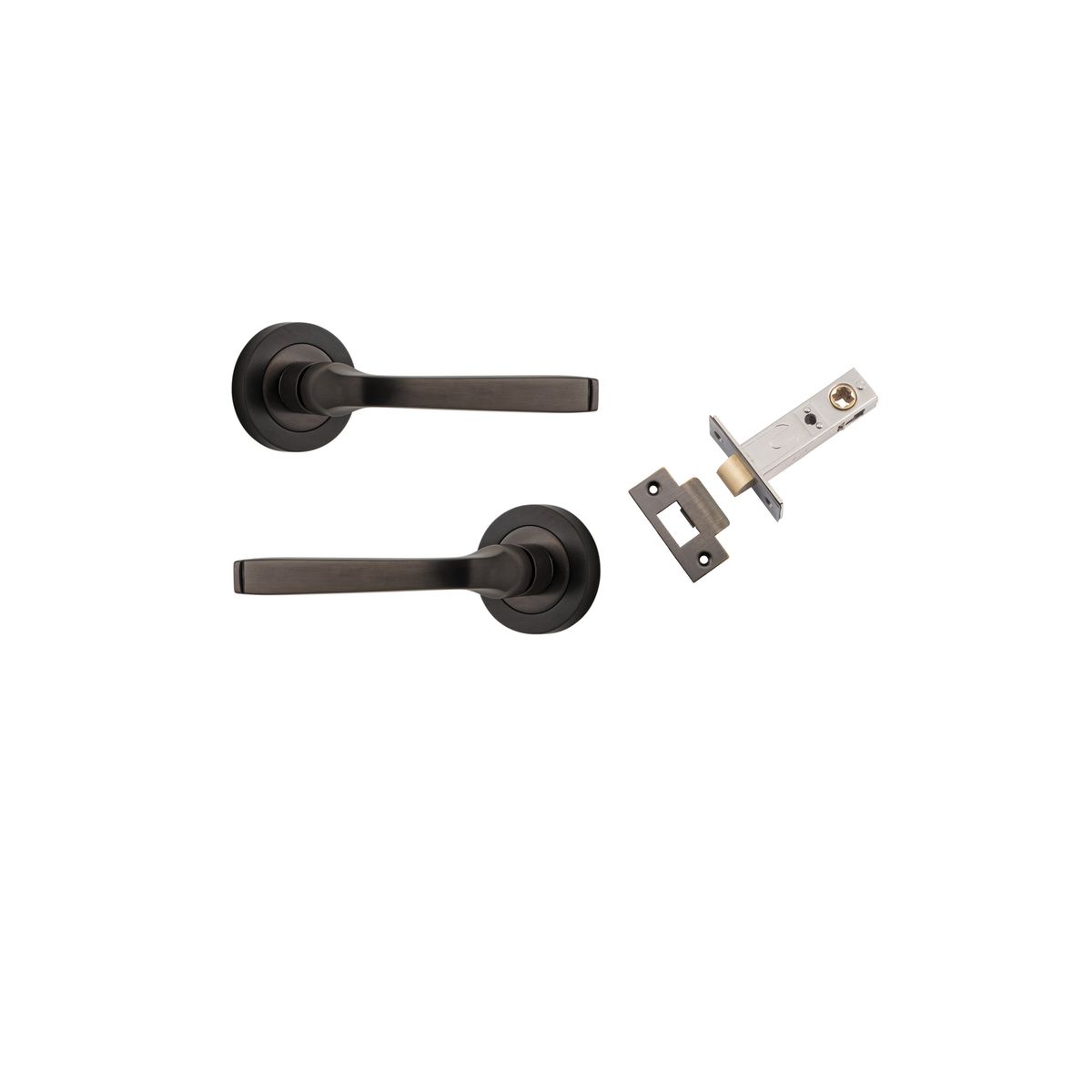 0321KPASS60 - Annecy Lever - Round Rose Passage Kit - Signature Brass - Passage