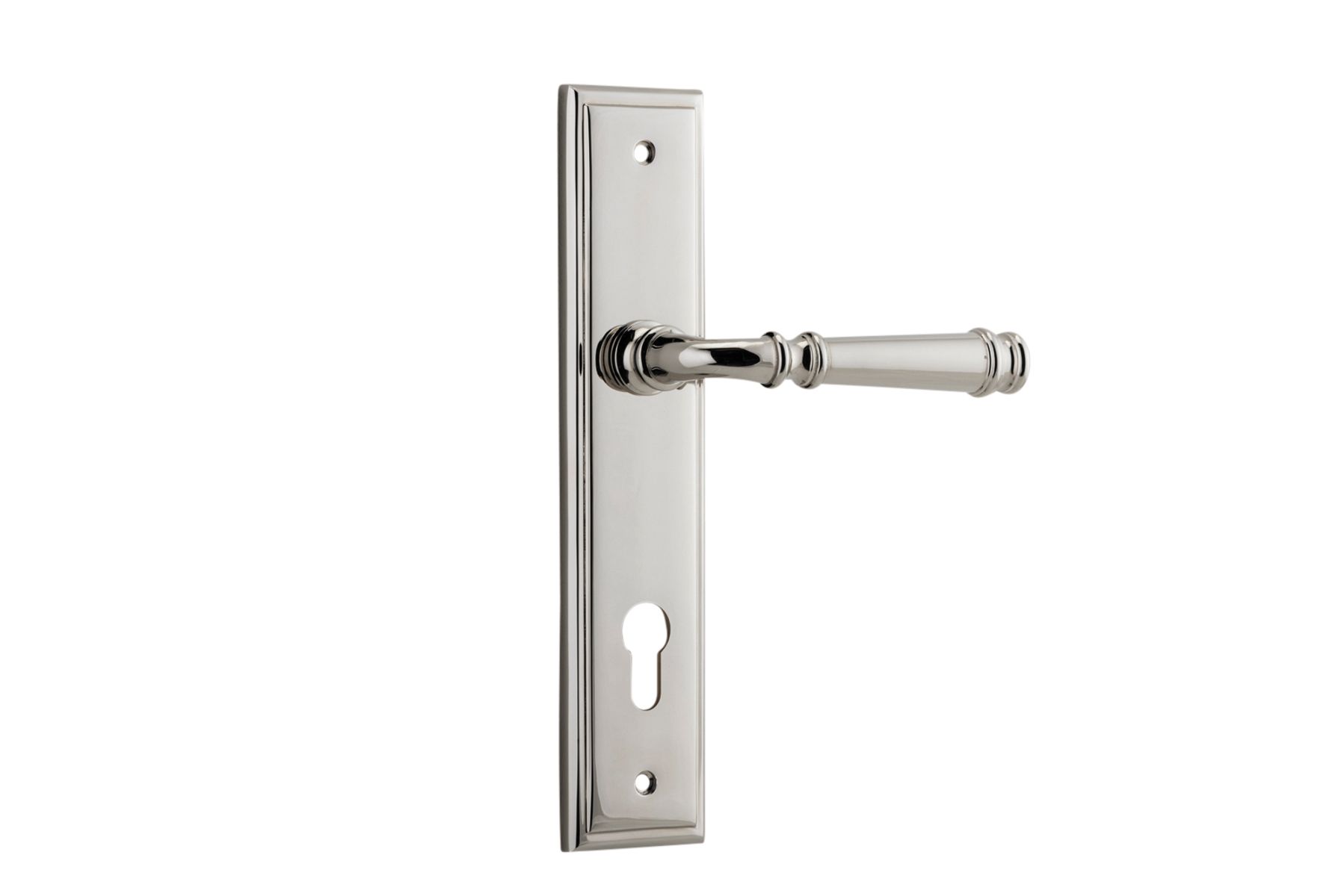14242E85 - Verona Lever - Stepped Backplate - Polished Nickel - Entrance