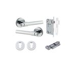 20624KENTR60KT - Helsinki Lever - Round Rose Entrance Kit with Separate High Security Lock - Polished Chrome - Entrance
