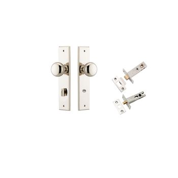 Cambridge Knob - Chamfered Backplate Privacy Kit with Privacy Turn