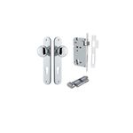 11834KENTR60KT - Cambridge Knob - Oval Backplate Entrance Kit with High Security Lock - Polished Chrome - Entrance
