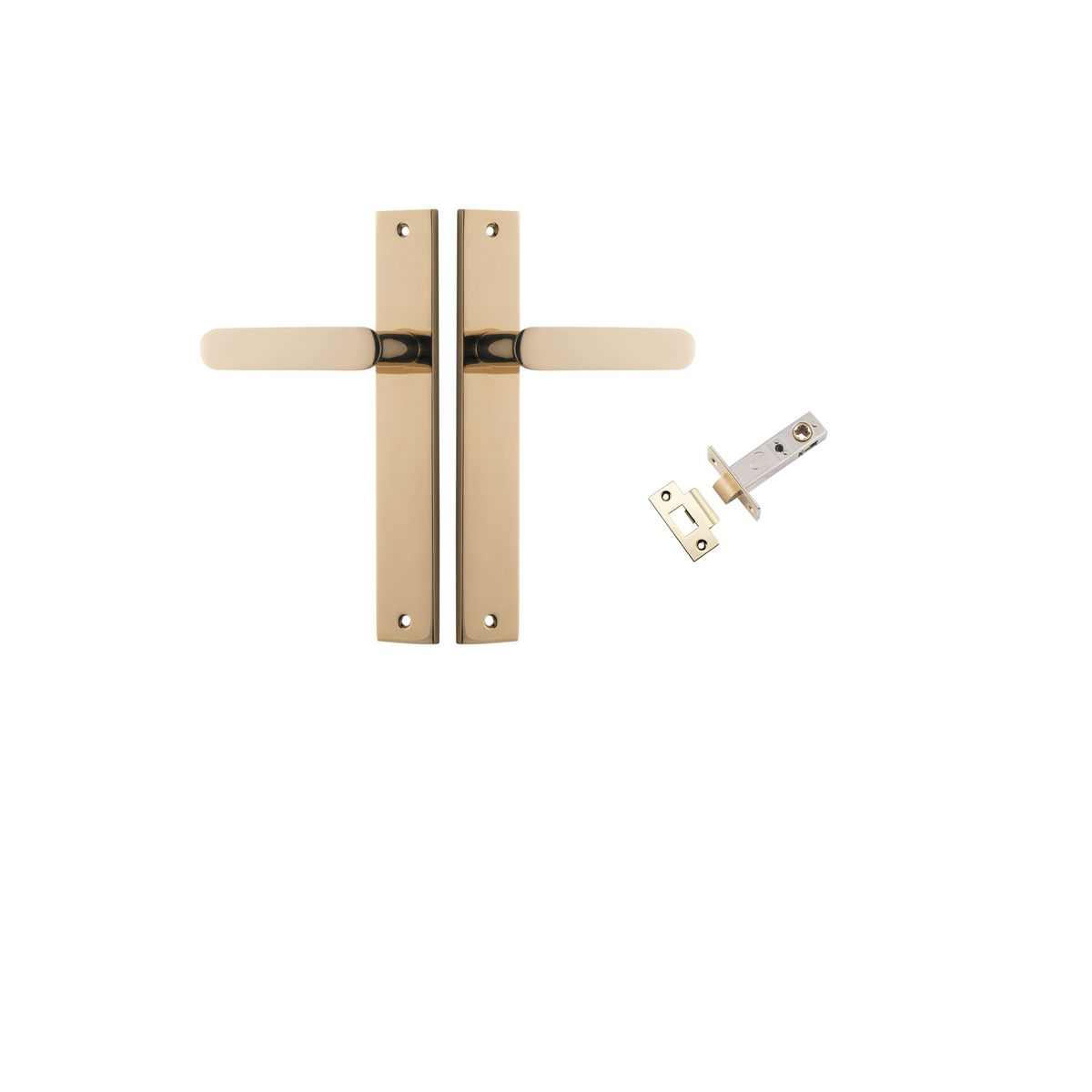 10248KPASS60 - Bronte Lever - Rectangular Backplate Passage Kit - Polished Brass - Passage