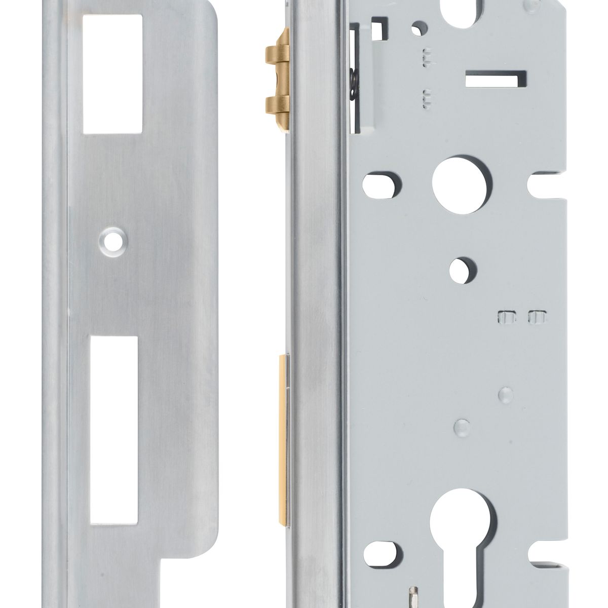 6064 - Rebated 85mm Euro Roller Mortice Locks - 45mm Backset - Brushed Chrome