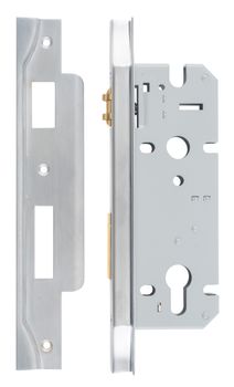 Rebated 85mm Euro Roller Mortice Locks - 45mm Backset