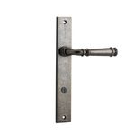 13706P85 - Verona Lever - Rectangular Backplate - Distressed Nickel - Privacy