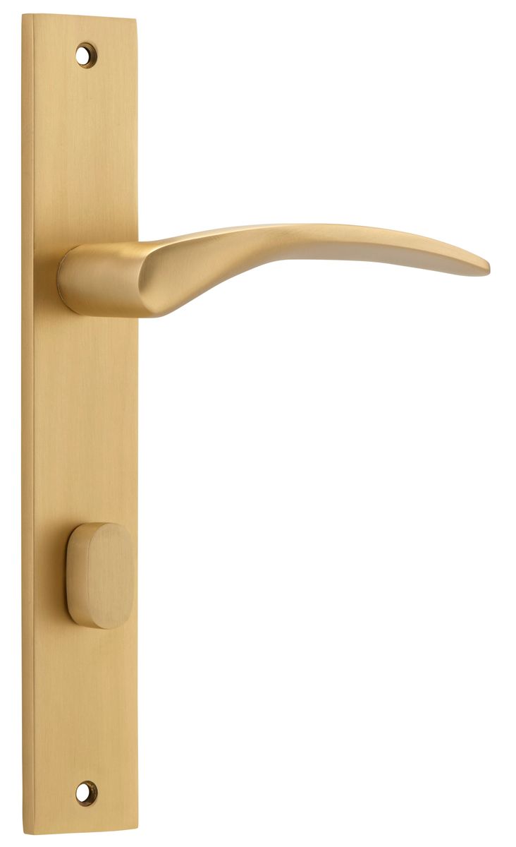 15704P85 - Oxford Lever - Rectangular Backplate - Brushed Brass - Privacy