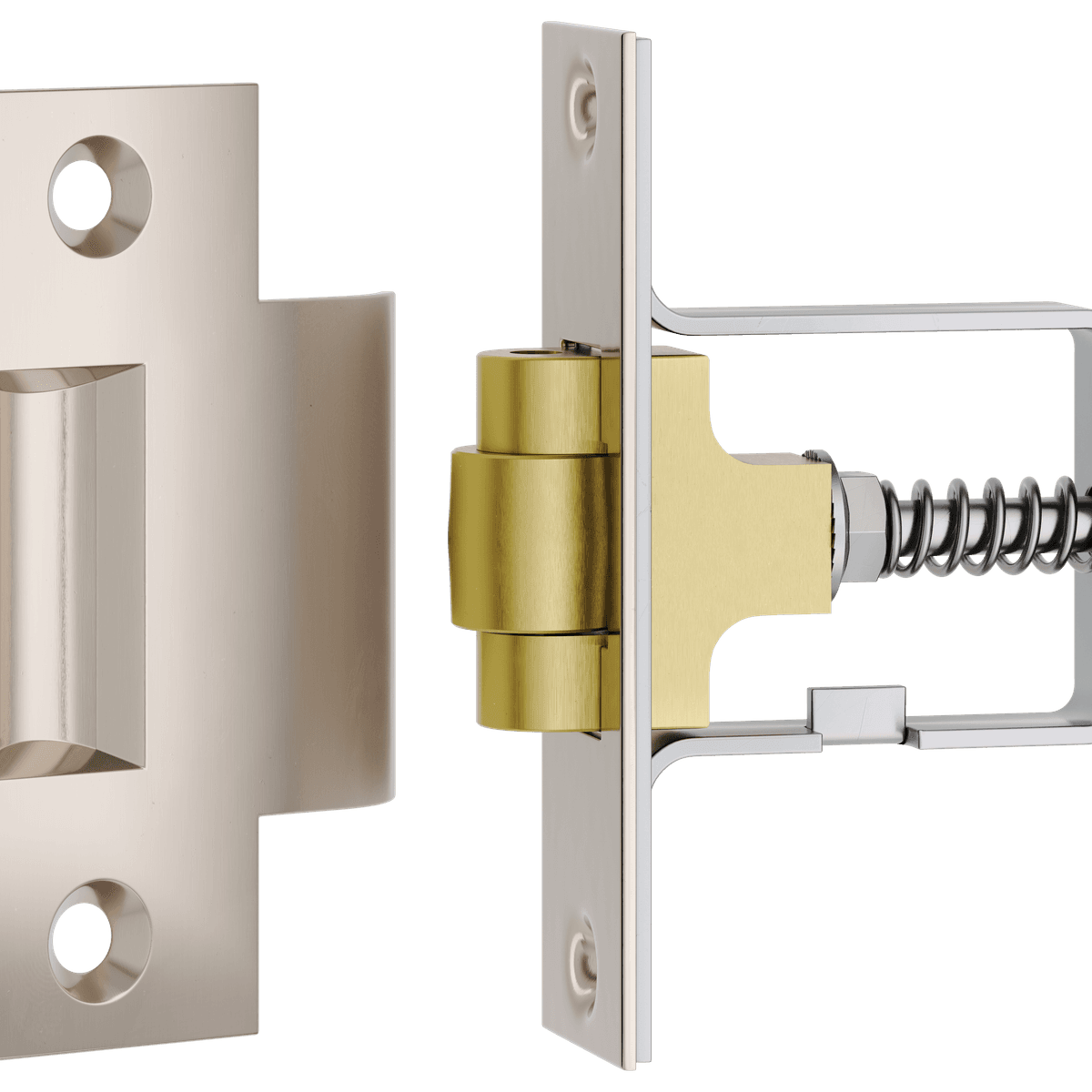 21858 - Roller Latch with Face Plate and Striker - Polished Nickel