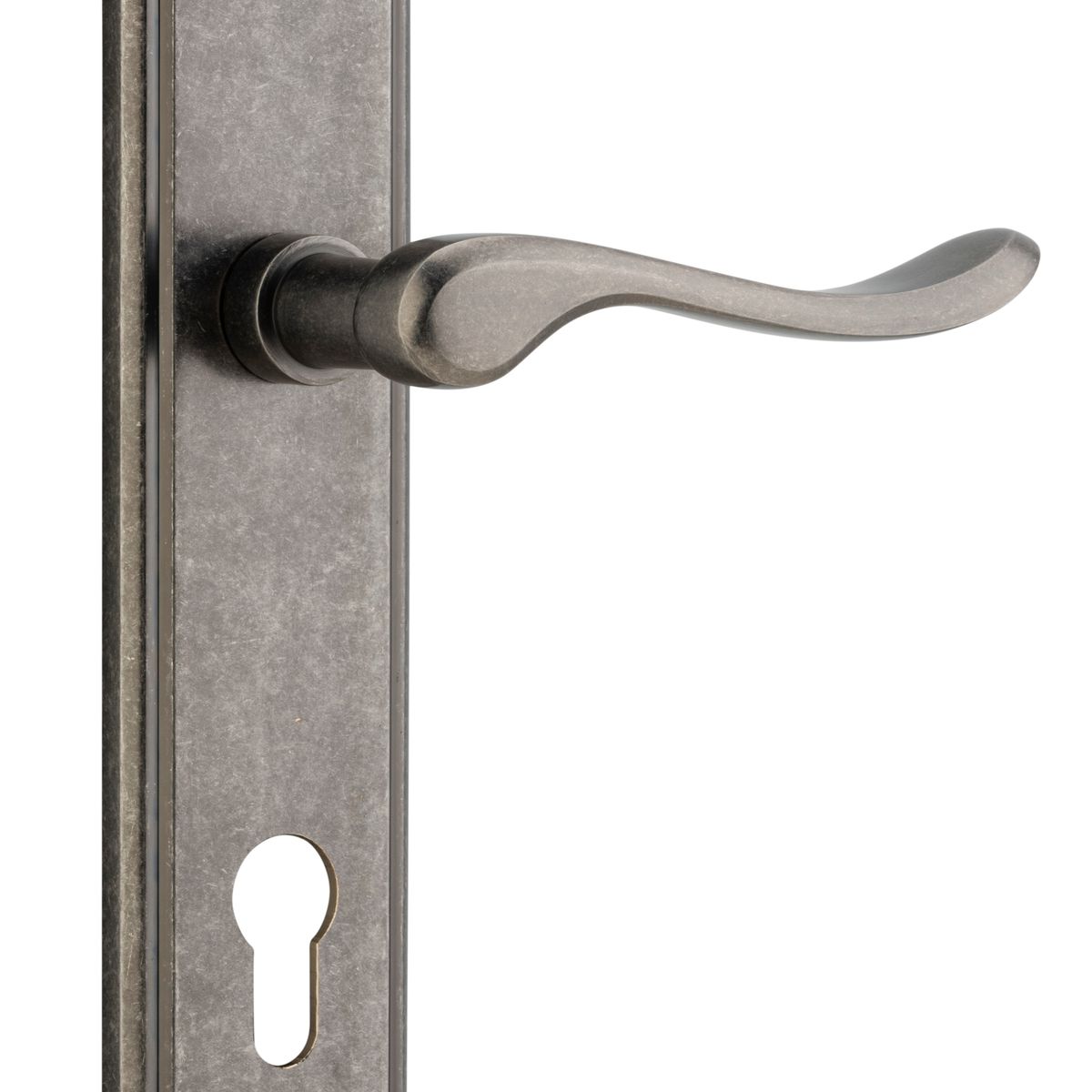 13926E85 - Stirling Lever - Stepped Backplate - Distressed Nickel - Entrance