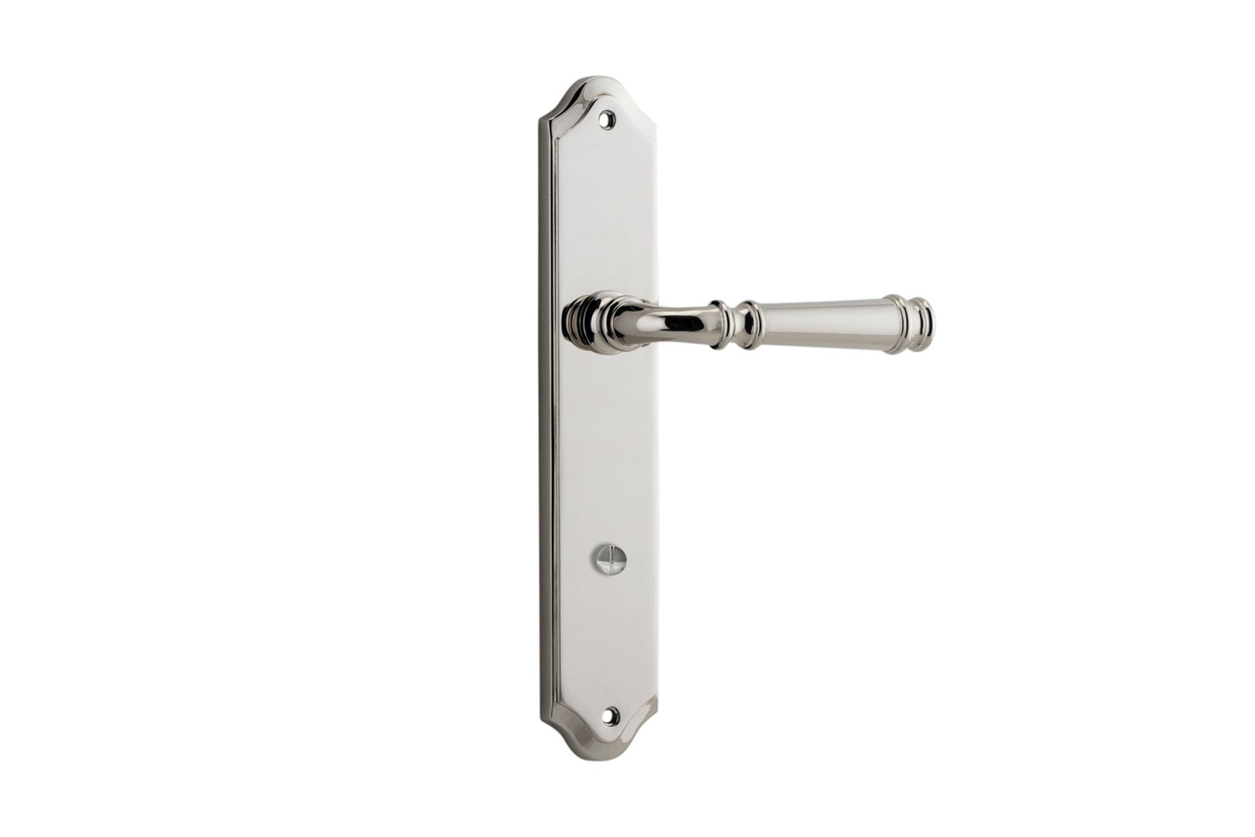 14218P85 - Verona Lever - Shouldered Backplate - Polished Nickel - Privacy
