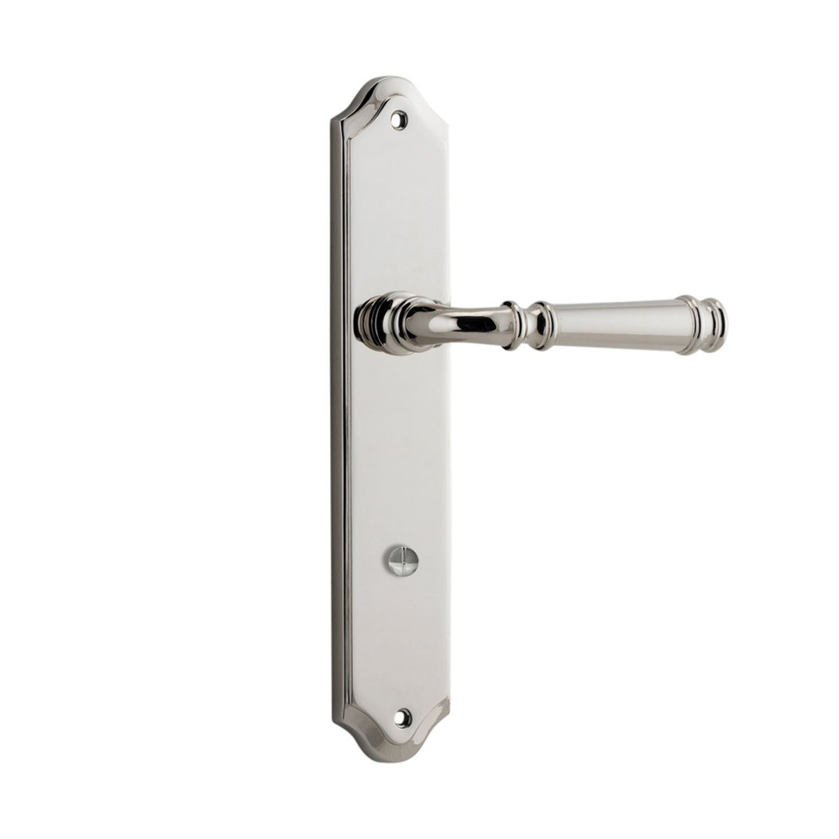 14218P85 - Verona Lever - Shouldered Backplate - Polished Nickel - Privacy