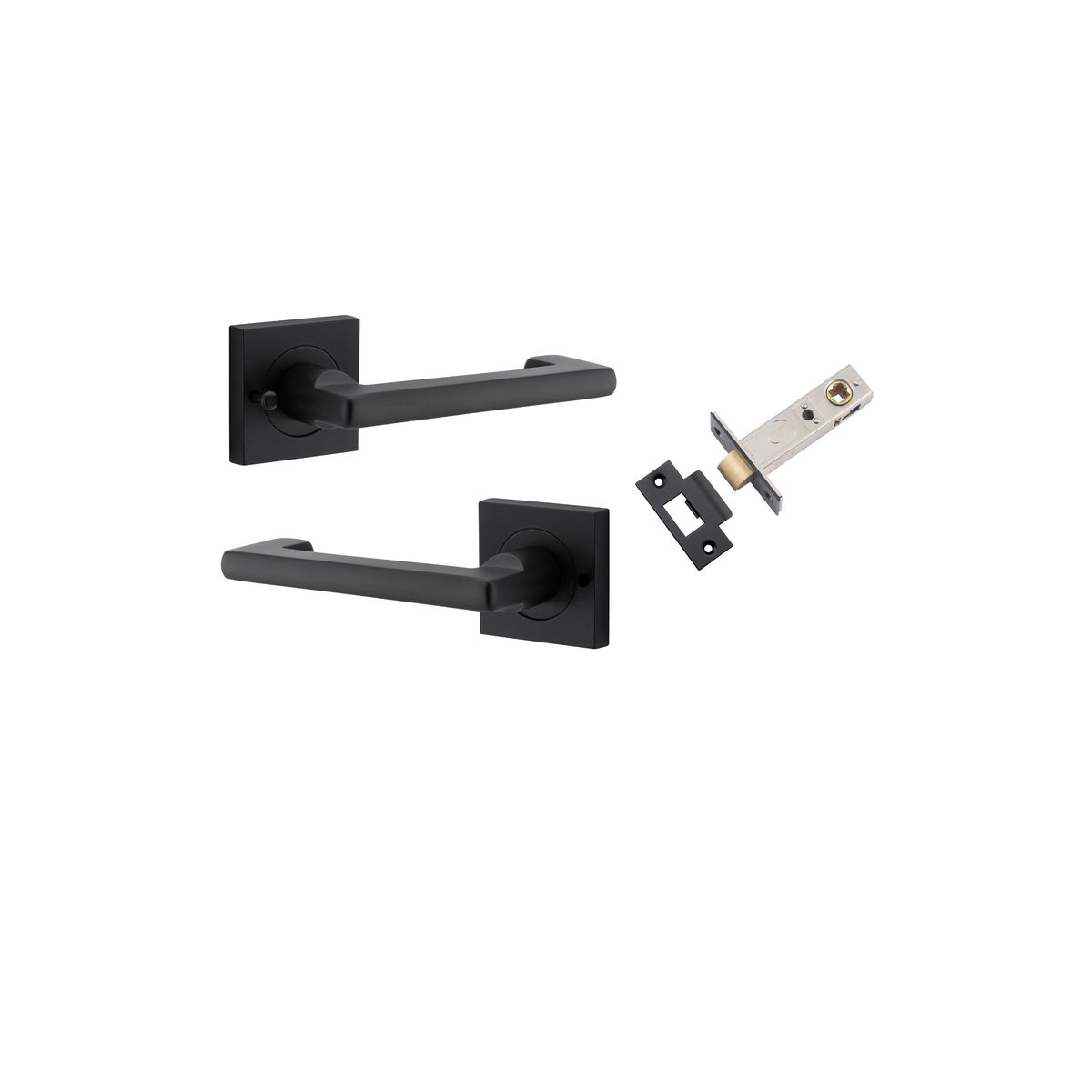 21173KIBPRIV60 - Baltimore Return Lever - Square Rose (Inbuilt Privacy) - Matt Black - Privacy