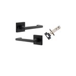 21173KIBPRIV60 - Baltimore Return Lever - Square Rose (Inbuilt Privacy) - Matt Black - Privacy